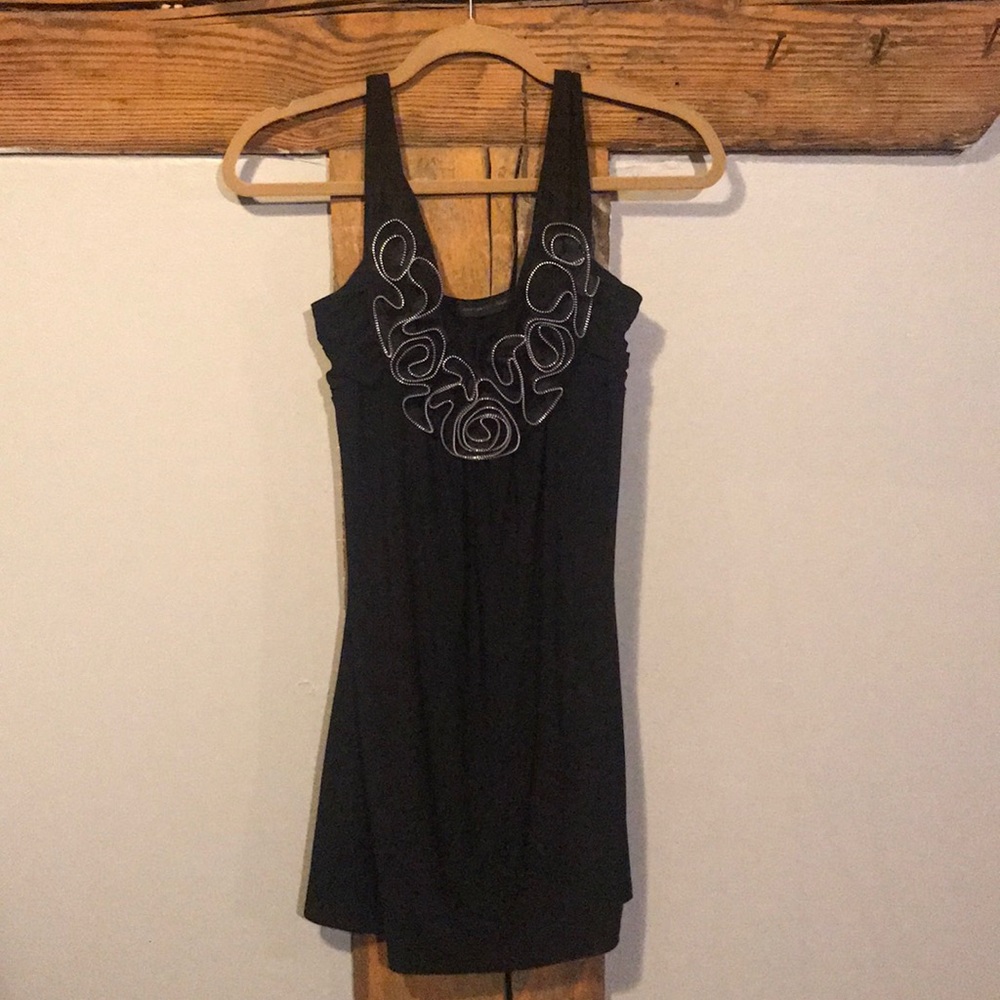 Black dress with fun collar